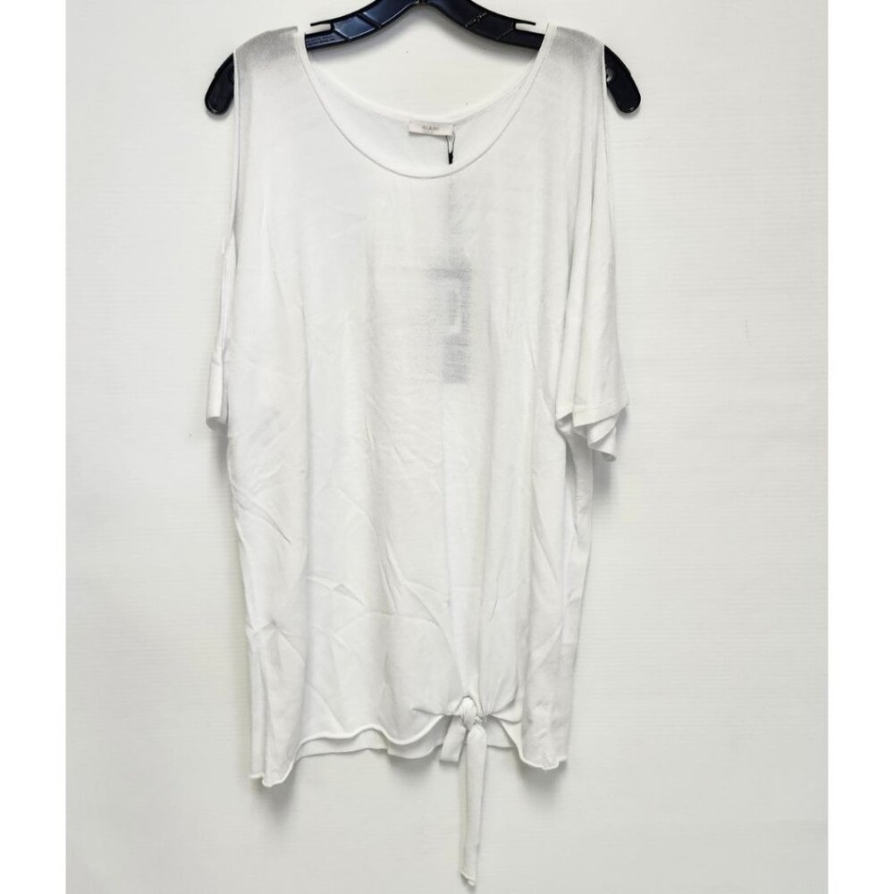 Riani Women's White Top W/Cut Out Sleeves & Knot Size 12